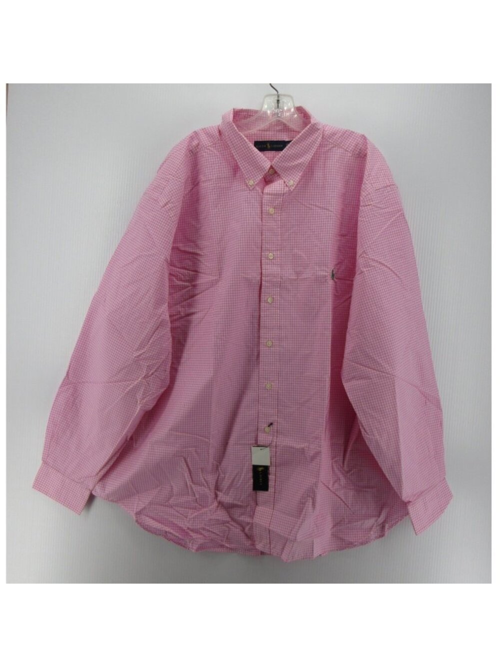 Ralph Lauren Shirt 3XB Big Button Down Gingham Plaid Poplin Pony Woven